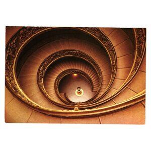 Vintage Postcard Of Vatican Museum Spiral Staircase In Rome Tourism Religion